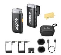 GODOX WEC-S KIT1 2.4GHz Wireless Microphone System for Sony Cameras,12g Mini Body,200M Stable Transmission,Up to 21H Runtime,Portability for Interview,Livestream,Outdoor Shooting,Vlog