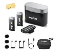 GODOX WEC-S KIT2 2.4GHz Wireless Microphone System for Sony Cameras,12g Mini Body,200M Stable Transmission,Up to 21H Runtime,Portability for Interview,Livestream,Outdoor Shooting,Vlog