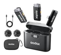 GODOX WES1 KIT2 Wireless Lavalier Microphone for iPhone, MFi Certified, ENC Noise Cancellation, 48kHz/16Bit Professional Recording, 200m Range, for YouTube/Vlog/Interview（WES1 KIT2）