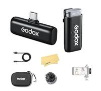 GODOX WES2 Kit1 2.4GHz Wireless Microphone System,Mini Body,70dB Signal-to-noise Ratio,48KHz 16Bit Lossless Sound,200M Stable Transmission(Single-Channel Kit USB-C Version)