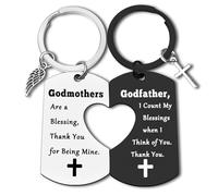 Godparent Gifts from Godchild Baptism Will You Be My Godmother/Godfather Keyring Set Godparent Proposal Gifts Christening Gift Godparents Announcement Jewelry First Communion Gift for Godparents