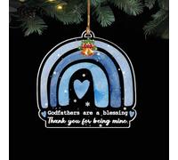 Godparents Ornament Promise to Godchild, Blue Acrylic Baptism Keepsake from Godmother Godfather, Goddaughter Godson Christening Gift, Christian Message to Godchild Christian Gift, Godparent Ideas