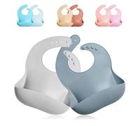 GODR7OY Unisex Baby Yy2023y baby silicone feeding bibs, Gray Cool, 2 Count UK