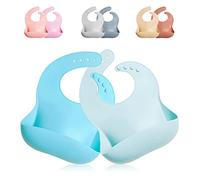 GODR7OY Unisex Kids Yy2023y Silicone Baby Bib, Blue Sky, 2 Count Pack of 1 UK