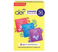 Godrej Aer Power Pocket | Air Freshener- Bathroom and Toilet | Lasts Up to 30 days | Assorted Pack of 9 (90g)
