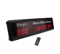Godrelish 1-inch 9Digits LED Event Timer Countdown/up Clock with Days Hours Mins Secs Max Up to 1000 Days Indoor LED Countdown Clock Red Color
