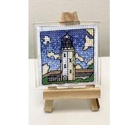Godrevy Lighthouse Cross Stitch Fridge Magnet Kit - Cross Stitch Magnet kit of Lighthouse in Cornwall St Ives