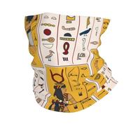 Gods And Ancient Egyptian Hieroglyphs Retro Neck Scarf 26X30Cm Windproof Balaclava Washable Facial Shield For Women Tennis Yoga