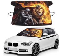 God'S Armor Lion Warrior Prayer Print Car Windshield Cover For Ice And Snow Universal Fit For Most Cars Multifuntional Ice Protector Keep Snow Frost Off