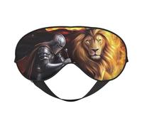 God's Armor Lion Warrior Prayer Print Sleep Mask with Adjustable Strap, Comfortable Eye Cover for Travel, Yoga, Napping, Sleeping & Relaxation