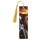 God's Armor Lion Warrior Prayer Unique Double-Sided Artwork Printed Wooden Bookmarks, Artistic Book Accessories Birthday Presents for Men Women Presents for Book Lovers