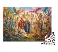 Gods Assembly Jigsaw Puzzles 1000Pc Recyclable Material Myth Artwork Senior Puzzles Impossible Hard Difficult Challenging Educational Game for Men 38x26cm/1000pcs