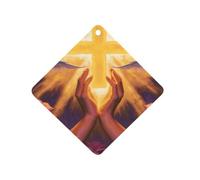 Gods Bless Doves Flowers Car Air Freshener Pad Rhombus | Fragrance Tablets Hanging Interior Home Aromatherapy