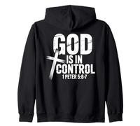 God's Control 1 Peter 5:6-7 Message Zip Hoodie
