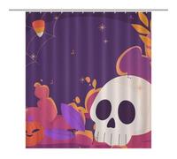 God's Eyes, Skull, Teeth, TerrorOpaque Polyester Shower Curtain, Water-Resistant, Heat-Resistant, 12 C-Shaped Hooks & Stainless Grommets - Shower Curtains, Shower Curtains for Bathroom, Bathroom Showe