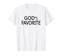 God's Favorite Black Text Designed Value Graphic T-Shirt, Men, White, M