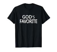 God's Favorite White Text Designed T-Shirt