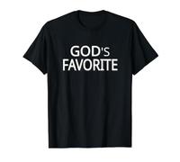 God's Favorite White Text Designed Value Graphic T-Shirt, Men, Black, XL