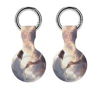 God's Gifts Compatible with Airtag Locator Silicone Protective Case with Keychain 2PCS