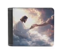 God's Gifts Leather Wallet for Men Slim Bifold Wallet with Money Clip Minimalist Credit Card Holder