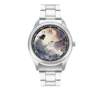 God's Gifts Men's Steel Strap Watch Easy Reader Casual Silver Dial Fashion Analog Watches