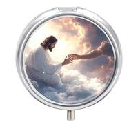 God's Gifts Mini Pill Organizers Cute Round Pills Box Portable 3 Compartment Medicine Case Box for Travel