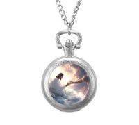 God's Gifts Vintage Pocket Watch with Chain Classic Numerals White Dial