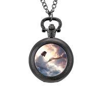 God's Gifts Vintage Pocket Watch with Chain Classic Numerals White Dial