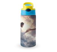 God's Gifts Water Bottle with Straw and Handle and Pop-Up Spout Cover Leak-Proof Stainless Steel Travel Cup