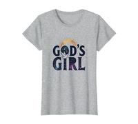 God's Girl: Celestial Dove Faith Inspiration, Christians T-Shirt, Women, Heather Grey, XS