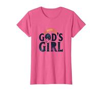 God's Girl: Celestial Dove Faith Inspiration, Christians T-Shirt, Women, Pink Heather, M