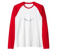 God's Got My Back: Faithful Angelic Wings Cross Raglan Baseball Tee, Men, Red/White, XXL