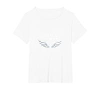God's Got My Back: Faithful Angelic Wings Cross T-Shirt, Women's Plus, White, 4X