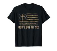 God's Got My Six Christian Military Veteran Dad Vet Men T-Shirt