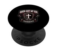 Gods Got My Six Faith and Valor Firefighter Patch PopSockets Adhesive PopGrip