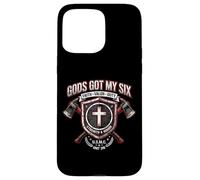 Gods Got My Six Firefighter Faith Valor Duty Shield Case for iPhone 15 Pro Max