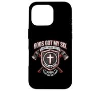 Gods Got My Six Firefighter Faith Valor Duty Shield Case for iPhone 16 Pro