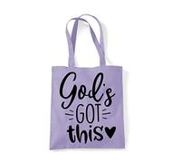 God's got this (style two) religious statement [CM17AR] tote shopping bag - Lavender