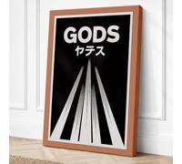 GODS in Motion Typography Canvas Wall Art Print 18x12 Inch (46 x 30 cm)