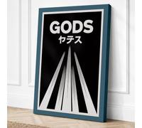 GODS in Motion Typography Canvas Wall Art Print 18x12 Inch (46 x 30 cm)