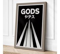 GODS in Motion Typography Canvas Wall Art Print 24x16 Inch (61 x 41 cm)