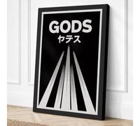 GODS in Motion Typography Canvas Wall Art Print 24x16 Inch (61 x 41 cm)