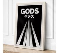 GODS in Motion Typography Canvas Wall Art Print 30x20 Inch (76 x 51 cm)