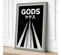 GODS in Motion Typography Canvas Wall Art Print 36x24 Inch (91 x 61 cm)