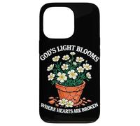 God's Light Blooms Where Hearts Are Broken Christian Jesus Case for iPhone 13 Pro