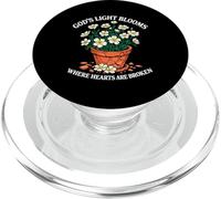 God's Light Blooms Where Hearts Are Broken Christian Jesus PopSockets PopGrip for MagSafe