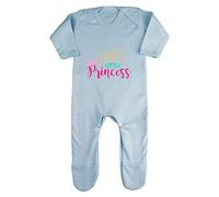 God's Little Princess Statement Baby Romper Jumpsuit with feet, 6-12 Months, Pastel Blue
