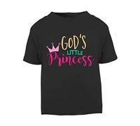 God's Little Princess Statement Short Sleeve Cotton Toddler t Shirt, 1-2 Years, Black