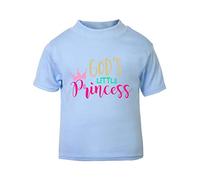 God's Little Princess Statement Short Sleeve Cotton Toddler t Shirt, 1-2 Years, Pastel Blue