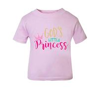 God's Little Princess Statement Short Sleeve Cotton Toddler t Shirt, 2-3 Years, Pastel Pink